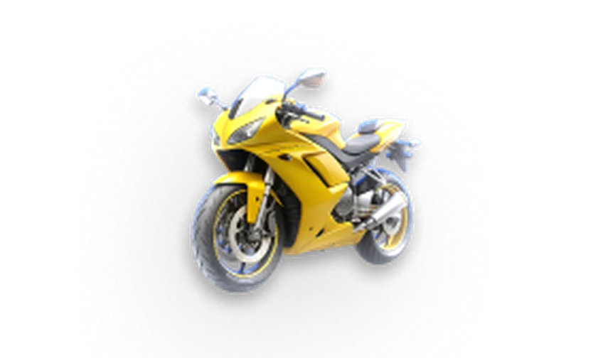 Moto esportiva amarela
